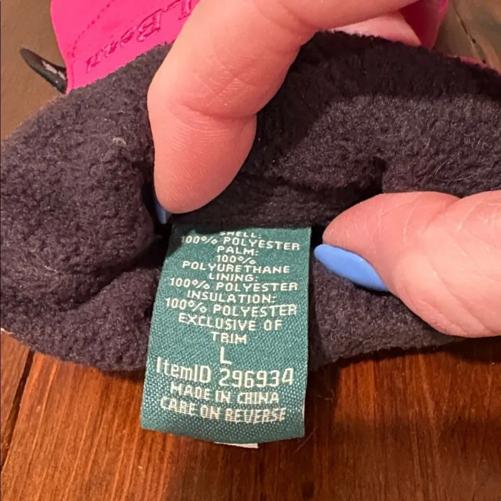 LL Bean Kids Coldbuster Waterproof  Thinsulate Gloves Size L